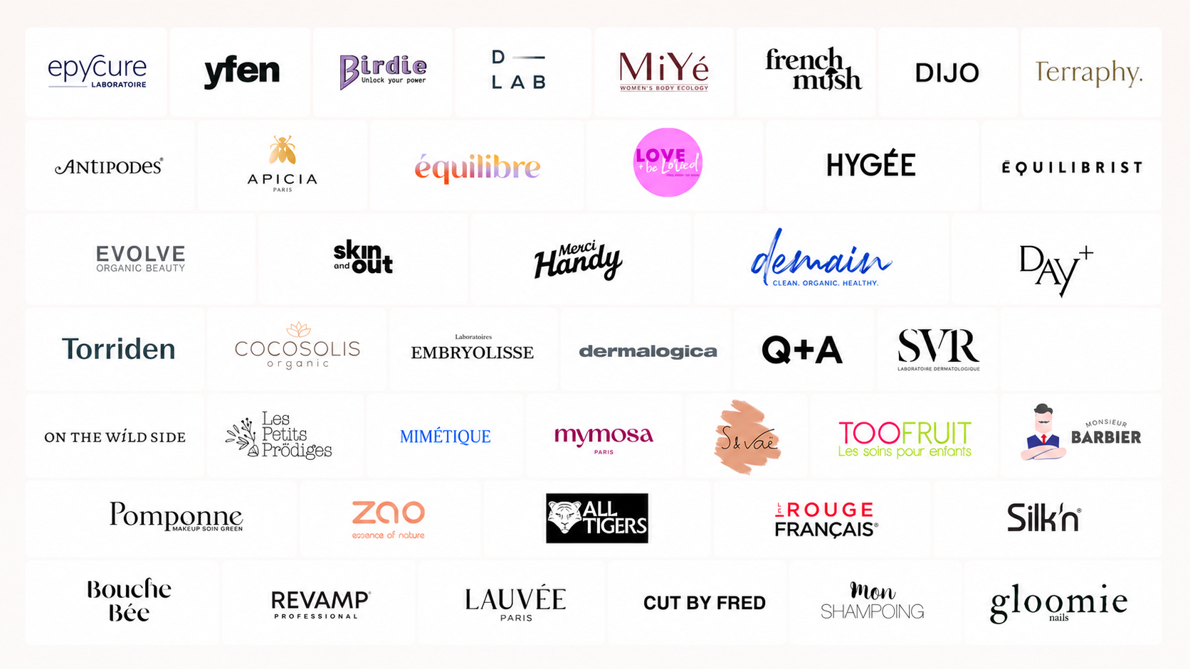 Logos des marques partenaires de Jolimoi